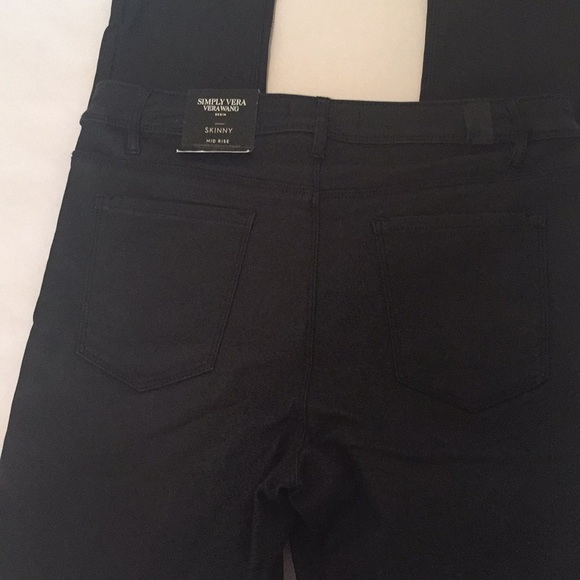 🆕 Vera Wang black waxed denim skinny jeans - Picture 3 of 5